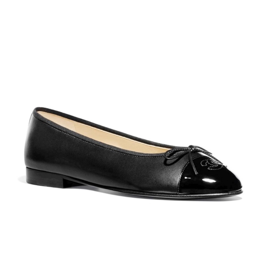 CHANEL Lambskin & Patent Leather ballet flats